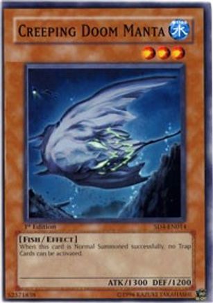 Image of Creeping Doom Manta (SD4-EN014) - Structure Deck: Fury from the Deep 1st Edition