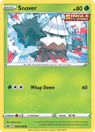 Image of Snover 009/198  SWSH06 Chilling Reign - Common