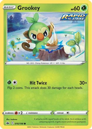 Image of Grookey 016/198  SWSH06 Chilling Reign - Common