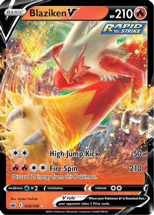 Image of Blaziken V 020/198  - Holofoil SWSH06 Chilling Reign - Ultra Rare