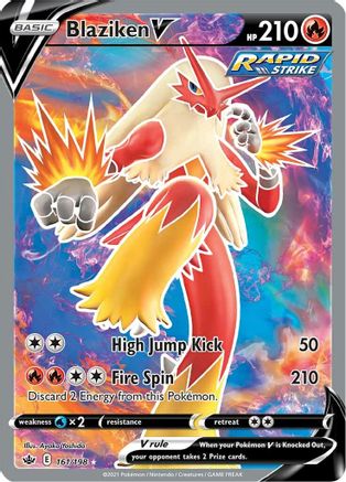 Image of Blaziken V (Full Art) 161/198  - Holofoil SWSH06 Chilling Reign - Ultra Rare