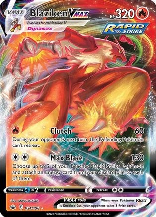 Image of Blaziken VMAX 021/198  - Holofoil SWSH06 Chilling Reign - Ultra Rare