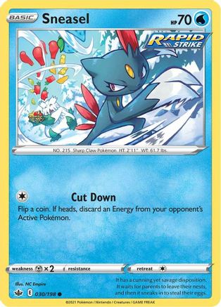 Image of Sneasel 030/198  SWSH06 Chilling Reign - Common