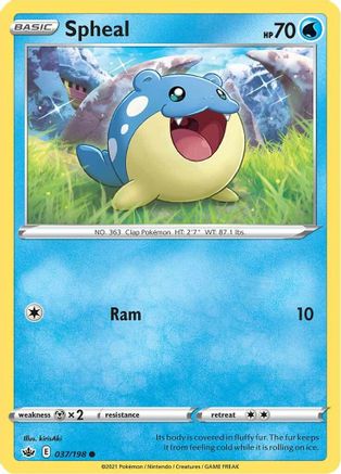 Image of Spheal 037/198  - Reverse Holofoil SWSH06 Chilling Reign - Common