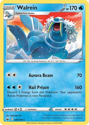 Image of Walrein 039/198  SWSH06 Chilling Reign - Rare