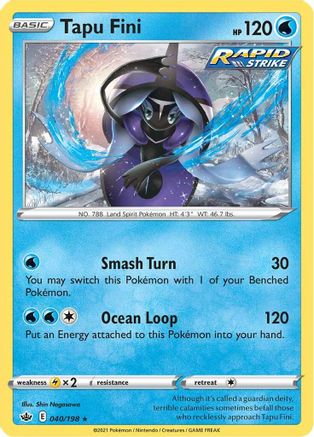 Image of Tapu Fini 040/198  - Holofoil SWSH06 Chilling Reign - Holo Rare