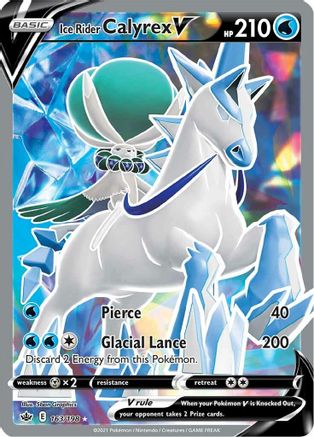 Image of Ice Rider Calyrex V (Full Art) 163/198  - Holofoil SWSH06 Chilling Reign - Ultra Rare
