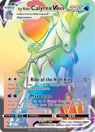Image of Ice Rider Calyrex VMAX (Secret) 202/198  - Holofoil SWSH06 Chilling Reign - Secret Rare
