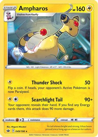 Image of Ampharos 049/198  - Reverse Holofoil SWSH06 Chilling Reign - Rare