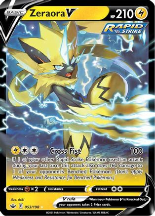 Image of Zeraora V 053/198  - Holofoil SWSH06 Chilling Reign - Ultra Rare
