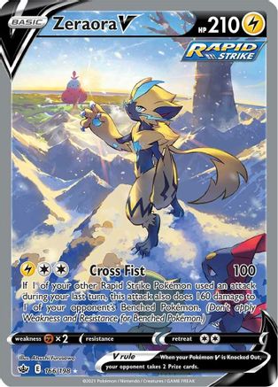 Image of Zeraora V (Alternate Full Art) 166/198  - Holofoil SWSH06 Chilling Reign - Ultra Rare