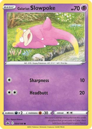 Image of Galarian Slowpoke 054/198  SWSH06 Chilling Reign - Common