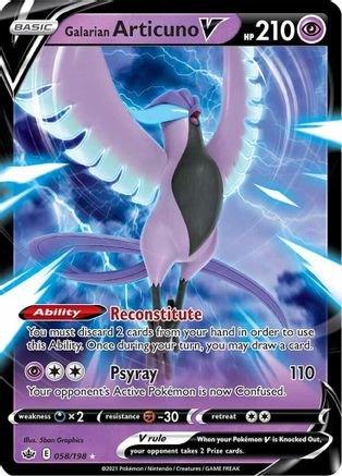 Image of Galarian Articuno V 058/198  - Holofoil SWSH06 Chilling Reign - Ultra Rare