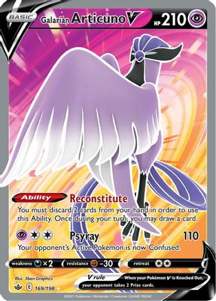 Image of Galarian Articuno V (Full Art) 169/198  - Holofoil SWSH06 Chilling Reign - Ultra Rare