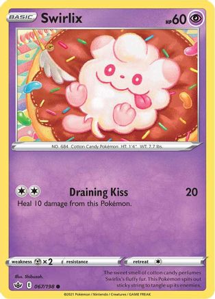 Image of Swirlix 067/198  - Reverse Holofoil SWSH06 Chilling Reign - Common