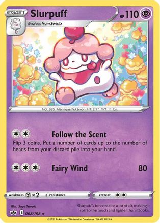 Image of Slurpuff 068/198  - Reverse Holofoil SWSH06 Chilling Reign - Rare