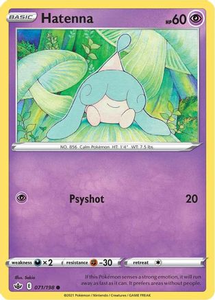 Image of Hatenna 071/198  - Reverse Holofoil SWSH06 Chilling Reign - Common