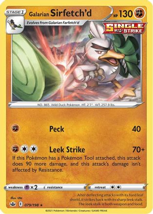 Image of Galarian Sirfetch'd 079/198  SWSH06 Chilling Reign - Rare