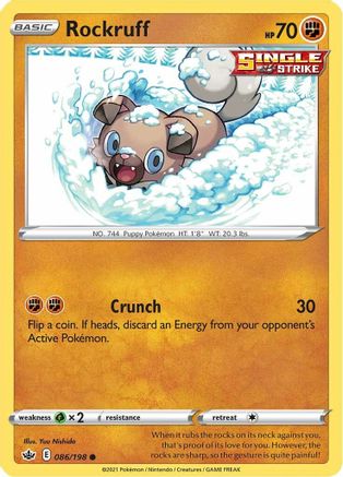 Image of Rockruff 086/198  SWSH06 Chilling Reign - Common