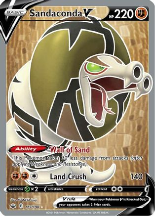 Image of Sandaconda V (Full Art) 175/198  - Holofoil SWSH06 Chilling Reign - Ultra Rare