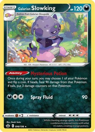 Image of Galarian Slowking 098/198  - Reverse Holofoil SWSH06 Chilling Reign - Holo Rare