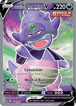 Image of Galarian Slowking V (Full Art) 178/198  - Holofoil SWSH06 Chilling Reign - Ultra Rare