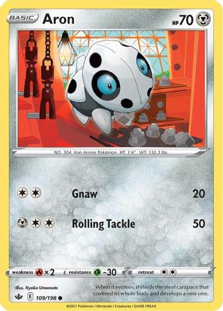 Image of Aron 109/198  - Reverse Holofoil SWSH06 Chilling Reign - Common