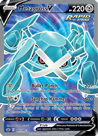 Image of Metagross V (Full Art) 181/198  - Holofoil SWSH06 Chilling Reign - Ultra Rare