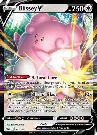 Image of Blissey V 119/198  - Holofoil SWSH06 Chilling Reign - Ultra Rare