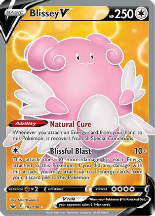 Image of Blissey V (Full Art) 182/198  - Holofoil SWSH06 Chilling Reign - Ultra Rare