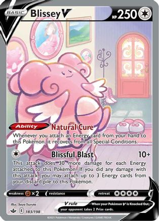 Image of Blissey V (Alternate Full Art) 183/198  - Holofoil SWSH06 Chilling Reign - Ultra Rare