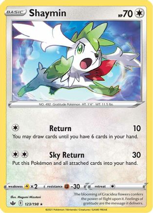 Image of Shaymin 123/198  - Reverse Holofoil SWSH06 Chilling Reign - Holo Rare