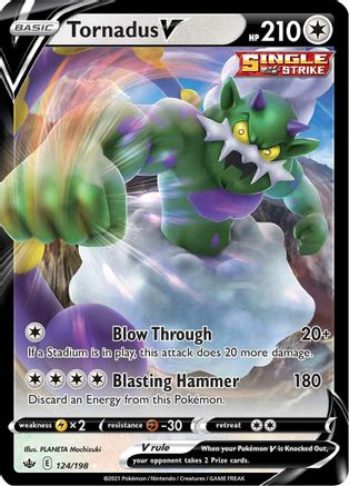 Image of Tornadus V 124/198  - Holofoil SWSH06 Chilling Reign - Ultra Rare