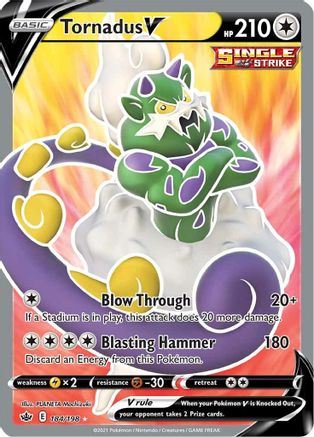 Image of Tornadus V (Full Art) 184/198  - Holofoil SWSH06 Chilling Reign - Ultra Rare