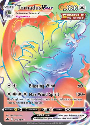 Image of Tornadus VMAX (Secret) 209/198  - Holofoil SWSH06 Chilling Reign - Secret Rare