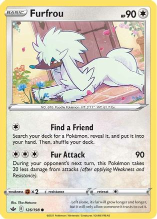 Image of Furfrou 126/198  SWSH06 Chilling Reign - Common