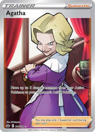 Image of Agatha (Full Art) 186/198  - Holofoil SWSH06 Chilling Reign - Ultra Rare