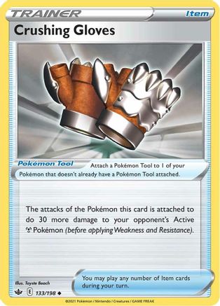 Image of Crushing Gloves 133/198  SWSH06 Chilling Reign - Uncommon
