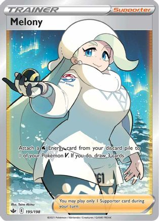 Image of Melony (Full Art) 195/198  - Holofoil SWSH06 Chilling Reign - Ultra Rare