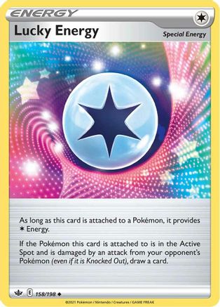 Image of Lucky Energy 158/198  - Reverse Holofoil SWSH06 Chilling Reign - Uncommon