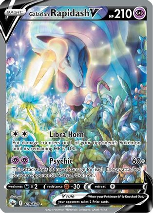 Image of Galarian Rapidash V (Alternate Full Art) 168/198  - Holofoil SWSH06 Chilling Reign - Ultra Rare
