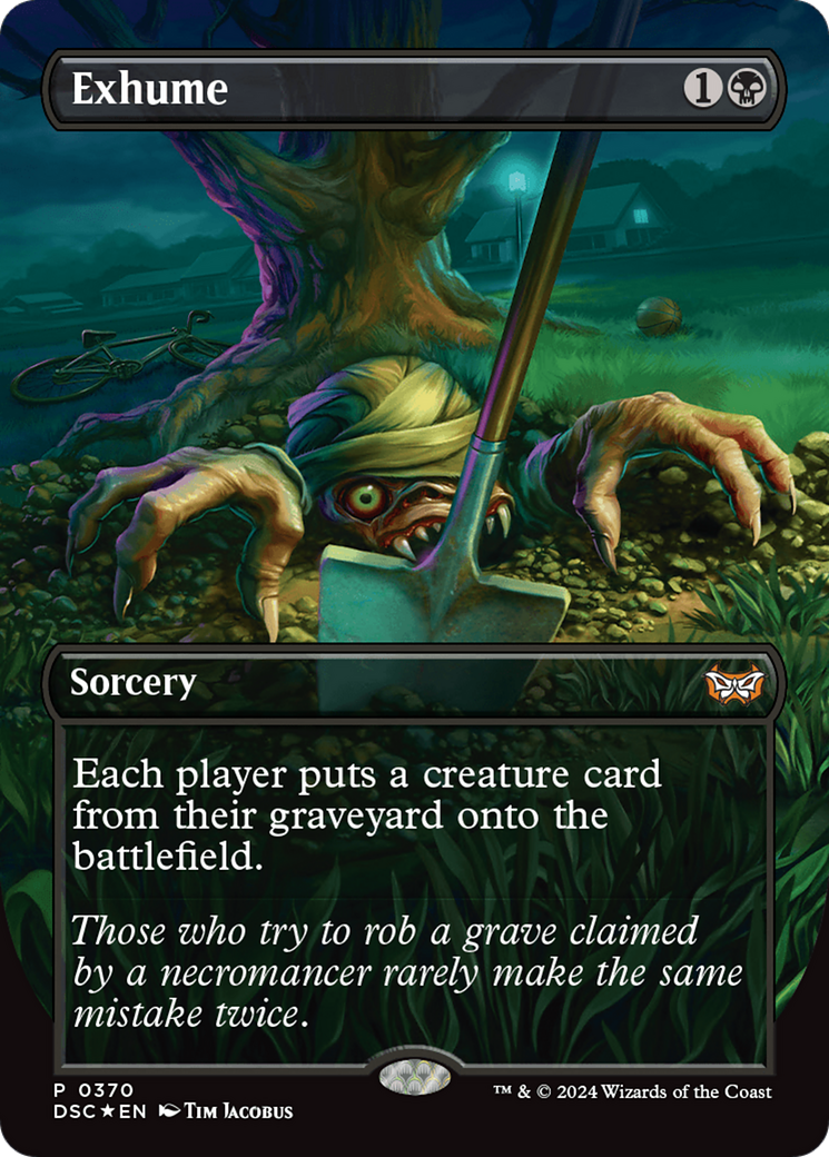 Image of Exhume (Borderless) (DSC-370) - Duskmourn: House of Horror Commander (Borderless) Foil