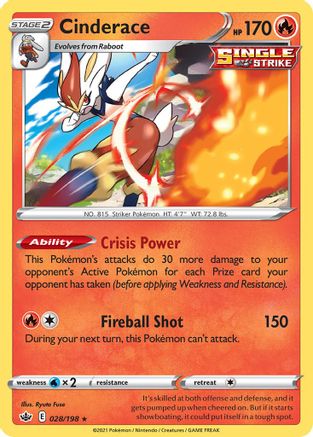 Image of Cinderace 028/198  Deck Exclusives - Rare