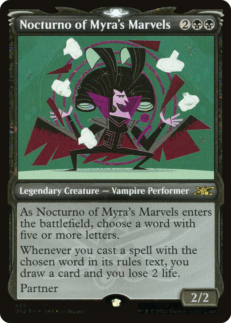 Image of Nocturno of Myra's Marvels (Showcase) (Galaxy Foil) (UNF-499) - Unfinity: (Showcase) Foil