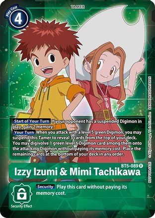 Image of Izzy Izumi & Mimi Tachikawa (Box Topper) (BT5-089) - Battle of Omni Foil