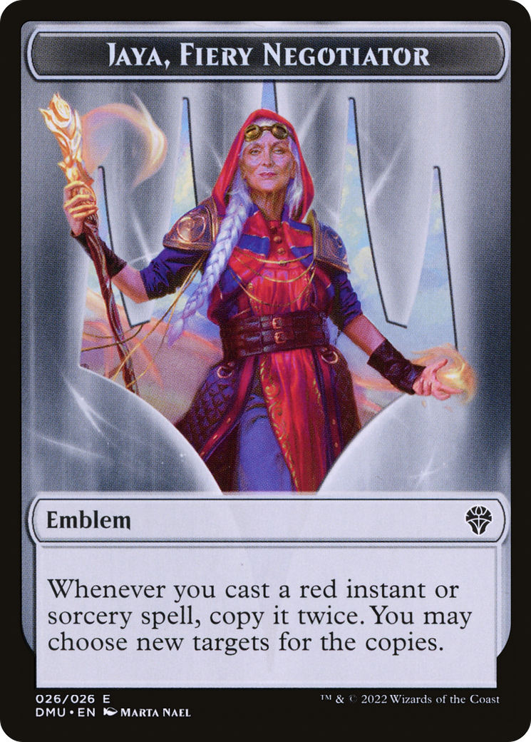 Image of Jaya, Fiery Negotiator Emblem (TDMU-026) - Dominaria United Tokens Foil
