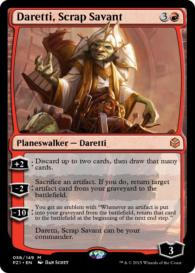 Image of Daretti, Scrap Savant (PZ1-056) - Legendary Cube Prize Pack Foil