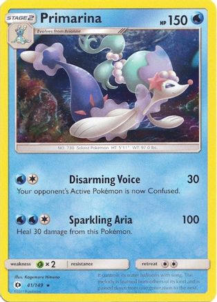 Image of Primarina 041/149  - Holofoil Miscellaneous Cards & Products - Holo Rare