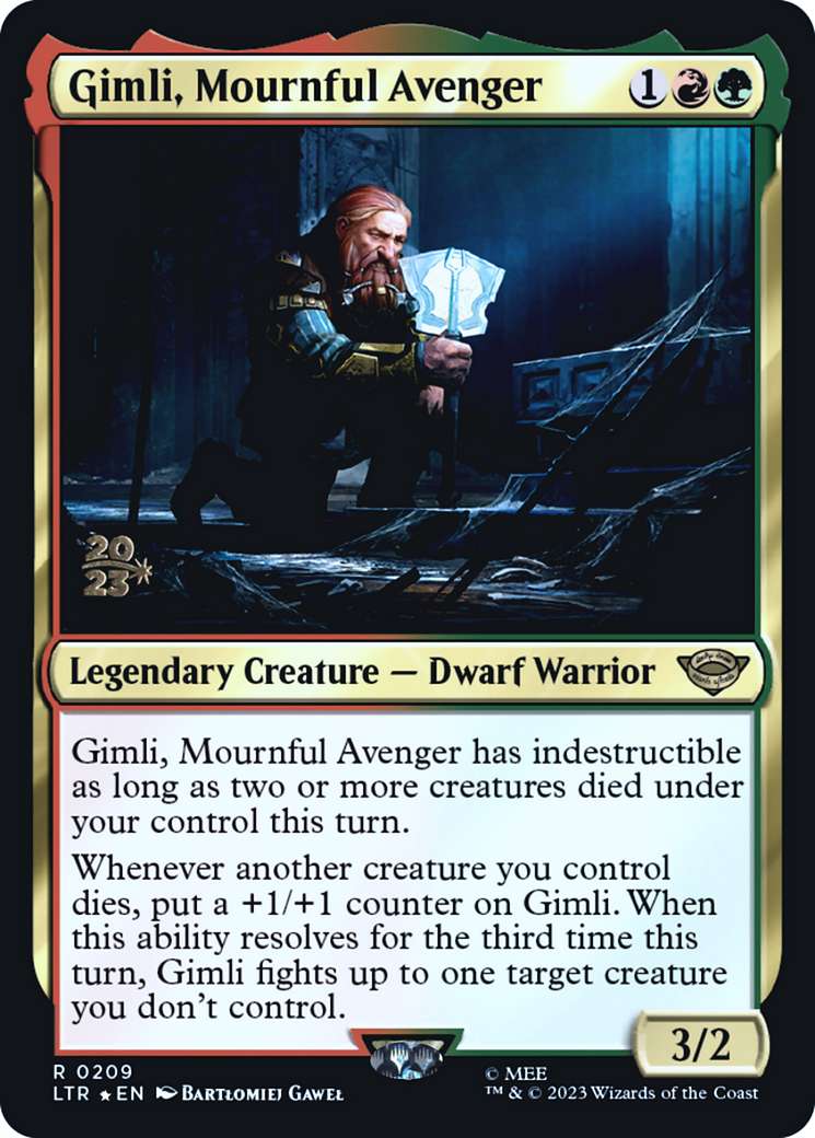 Image of Gimli, Mournful Avenger (PRE-209) - Tales of Middle-earth Promos Foil