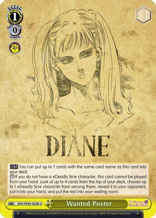 Image of Wanted Poster (B) (SDS/SX03-022b U) - The Seven Deadly Sins